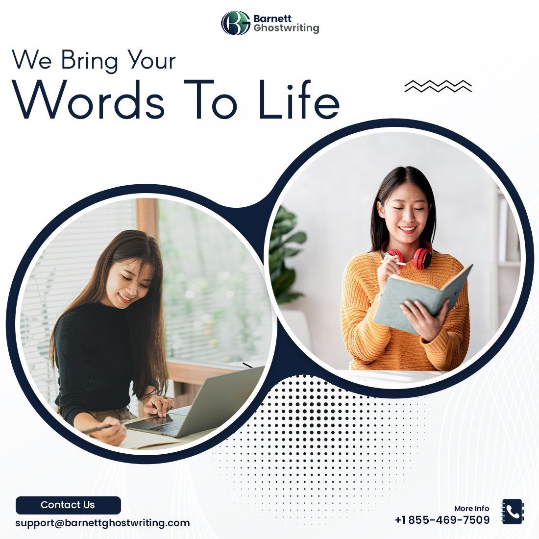 BarnettGhostwr's tweet image. ✍️ Got a story burning inside but struggling to find the right words? At Barnett Ghostwriting, we don&apos;t just write, we bring your words to life. Let us help you craft your masterpiece. ✨
Visit us now! ⬇️
buff.ly/eHoCNXh

#BarnettGhostwriting #professionalghostwriting