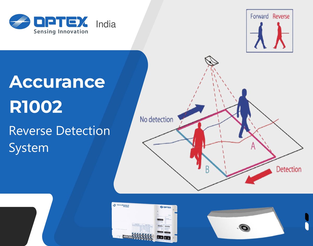 OPTEXEntranceIn's tweet photo. The Reverse Detection System R1002, equipped with a unique detection algorithm, is designed to identify the backward movement of individuals within a specific area. Ideal for applications such as airports.

#Optex #SecurityInnovation #ReverseDetection

https://t.co/3SFmqOfwuP https://t.co/mfwelmx2qL