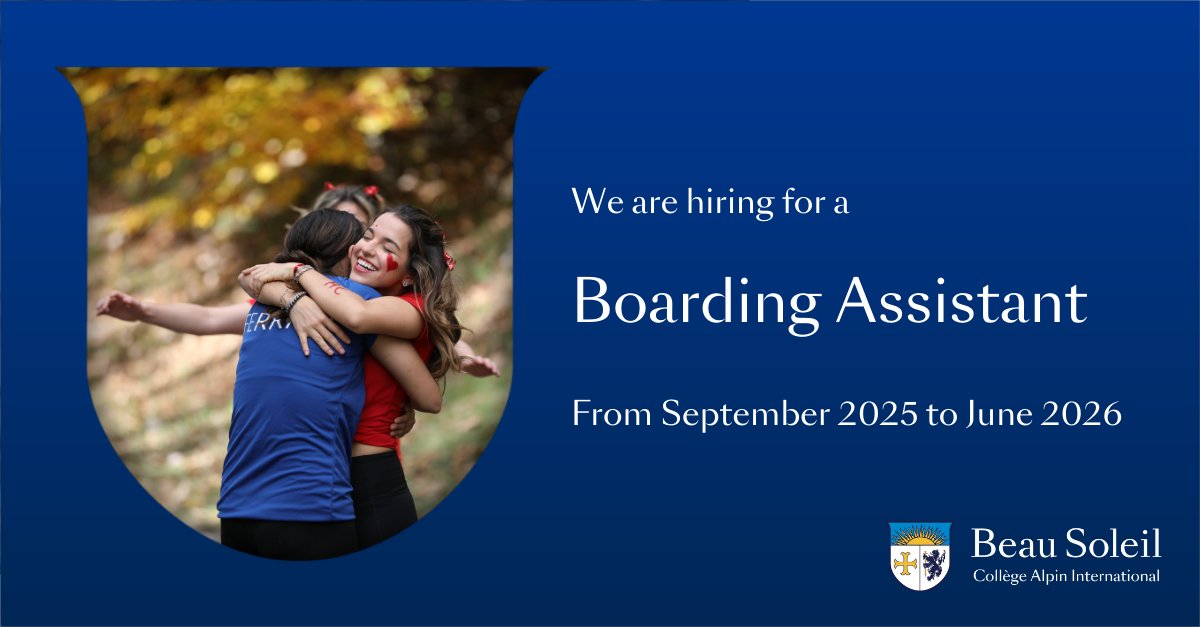 BeauSoleil_ch's tweet image. We're #hiring
As a Boarding Assistant, you will be a member of the house team in one of our six boarding houses, supporting the Housemaster/mistress (HM) and Deputy Housemaster/mistress (DHM).
Find out more information here beausoleil.ch/boarding-assis…
#cabslife