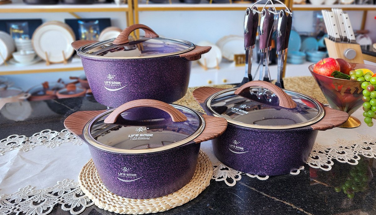 🍳✨Vibrant Granite Non-Stick Cookware Set

Scratch-proof granite cookware that brightens your kitchen! 
Perfect for any stove (gas/electric/induction). 

- 24 CM (4.4L) Pot + Lid
- 28 CM (6.6L) Pot + Lid
- 32 CM (9.6L) Pot + Lid

Price: Ksh. 14,500/=