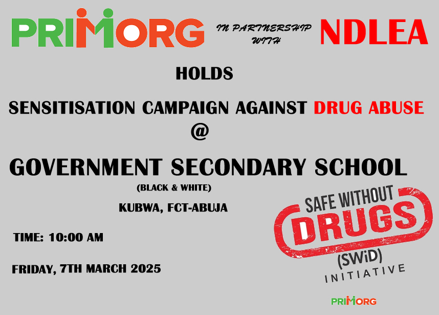 HAPPENING TODAY!

Nigeria's estimated 14 million people using illicit drugs and other psychoactive substances pose a significant challenge to national progress. It's important to raise awareness among youths who have a high tendency to abuse drugs.

<a href="/ndlea_nigeria/">NDLEA NIGERIA</a> <a href="/UNODCNigeria/">UNODC Nigeria</a>