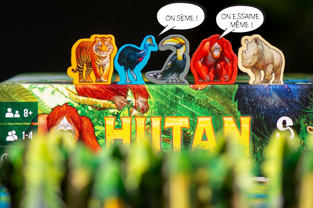 🌳 Dans HUTAN, les animaux que vous placez rapportent des points mais permettent aussi de semer des fleurs autour d'eux... c'est l'une des pistes à optimiser pour l'emporter 😉🏵️🦜✨ #j2s #jeux