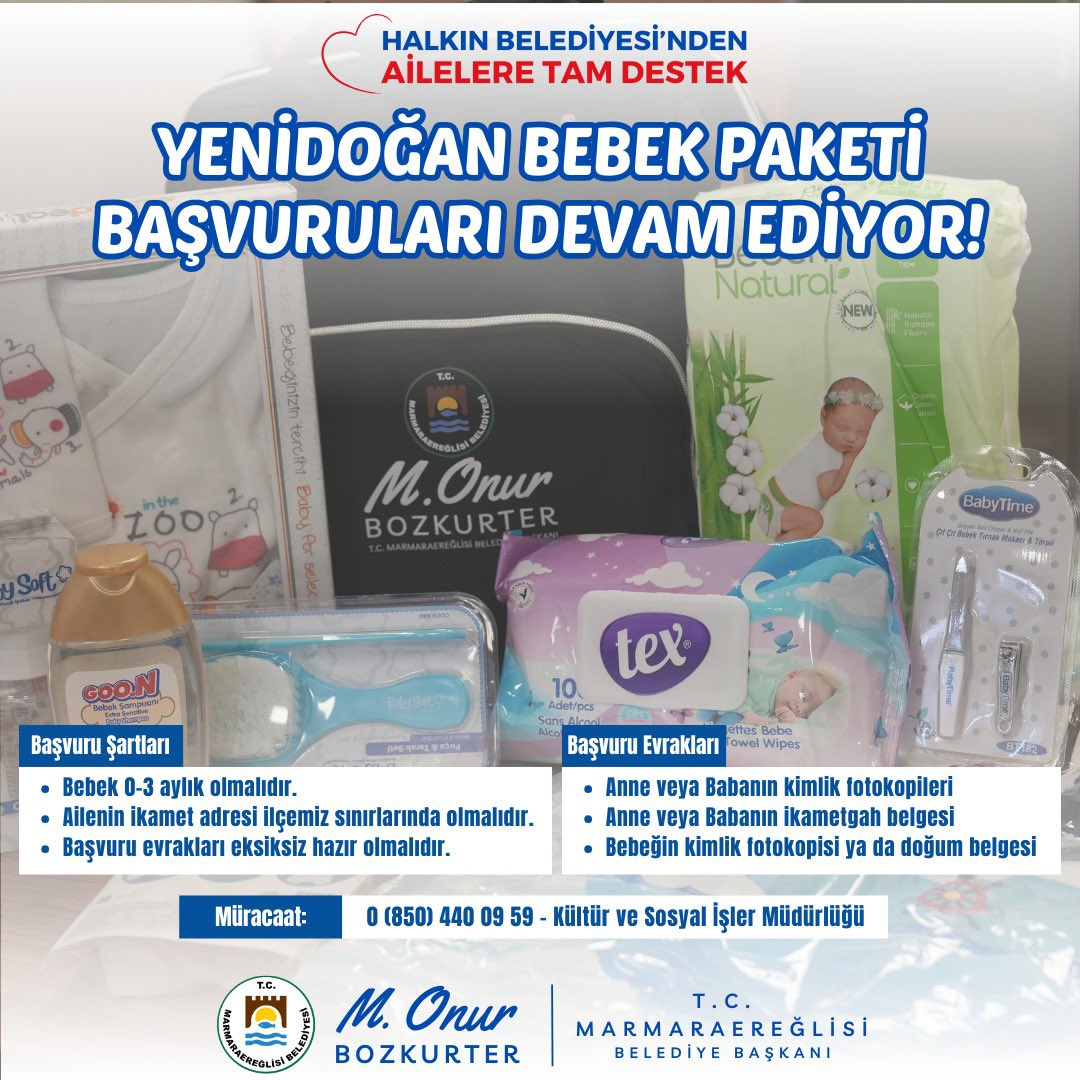Halkın Belediyesinden Ailelere Tam Destek! Yenidoğan Bebek Paketi Başvuruları Devam Ediyor!

📌 Başvuru Şartları:

Bebek 0-3 aylık olmalıdır.
Ailenin ikamet adresi ilçemiz sınırlarında olmalıdır.
Başvuru evrakları eksiksiz hazırlanmalıdır.

📌 Başvuru Evrakları:

Anne veya