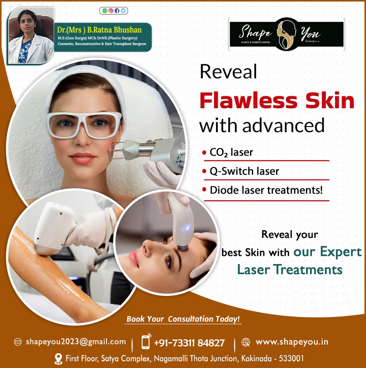 shapeyouclinic's tweet image. 𝐑𝐞𝐯𝐞𝐚𝐥 𝐅𝐥𝐚𝐰𝐥𝐞𝐬𝐬 𝐒𝐤𝐢𝐧 𝐰𝐢𝐭𝐡 𝐚𝐝𝐯𝐚𝐧𝐜𝐞𝐝 𝐥𝐚𝐬𝐞𝐫 𝐭𝐫𝐞𝐚𝐭𝐦𝐞𝐧𝐭𝐬!
📞:+91 073311 84827
🌐: shapeyou.in
#advancedlasertreatments #AdvancedLaserTechnology #CO2laserskinresurfacing #qswitchlaser #Qswitch #QSwitchLaserTreatment #diodelaser