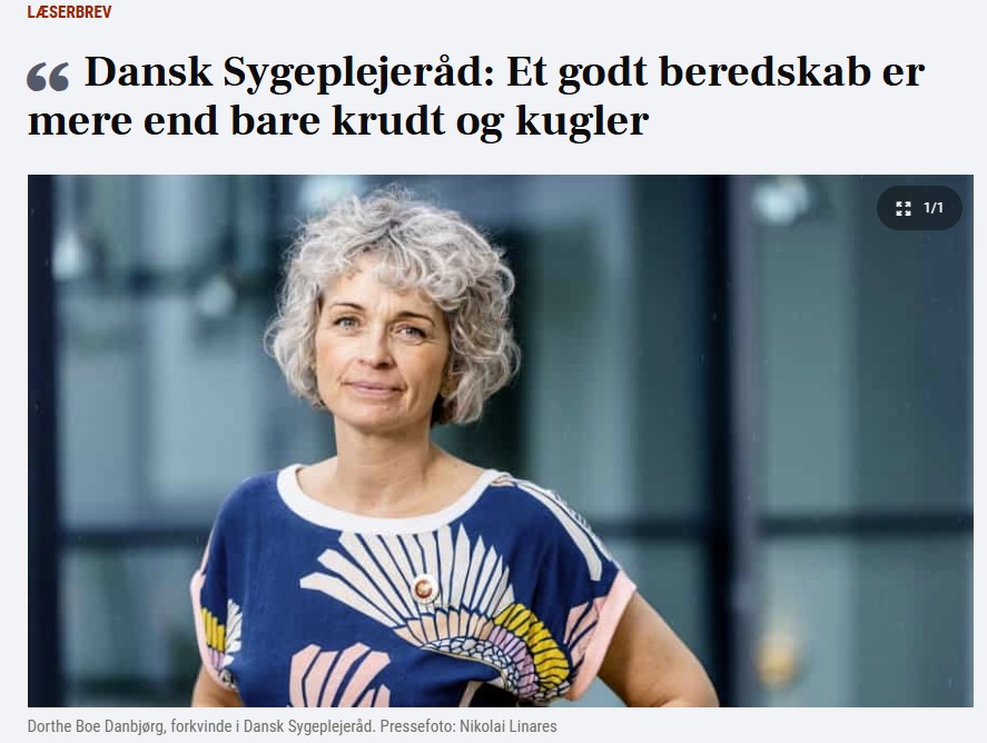 Dansk Sygeplejeråd (@sygeplejeraadet) on Twitter photo Når vi diskuterer, hvordan vi beskytter Danmark bedst muligt, skal vi huske, at et robust sundhedsvæsen ikke er en luksus – det er en nødvendighed. <a href="/dbdanbjorg/">Dorthe Boe Danbjørg</a> i <a href="/AvisenDanmark/">Avisen Danmark</a>:
Et beredskab er mere end krudt og kugler 📢
#dkpol #sundpol
avisendanmark.dk/debat/et-godt-… Når vi diskuterer, hvordan vi beskytter Danmark bedst muligt, skal vi huske, at et robust sundhedsvæsen ikke er en luksus – det er en nødvendighed. <a href="/dbdanbjorg/">Dorthe Boe Danbjørg</a> i <a href="/AvisenDanmark/">Avisen Danmark</a>:
Et beredskab er mere end krudt og kugler 📢
#dkpol #sundpol
avisendanmark.dk/debat/et-godt-…
