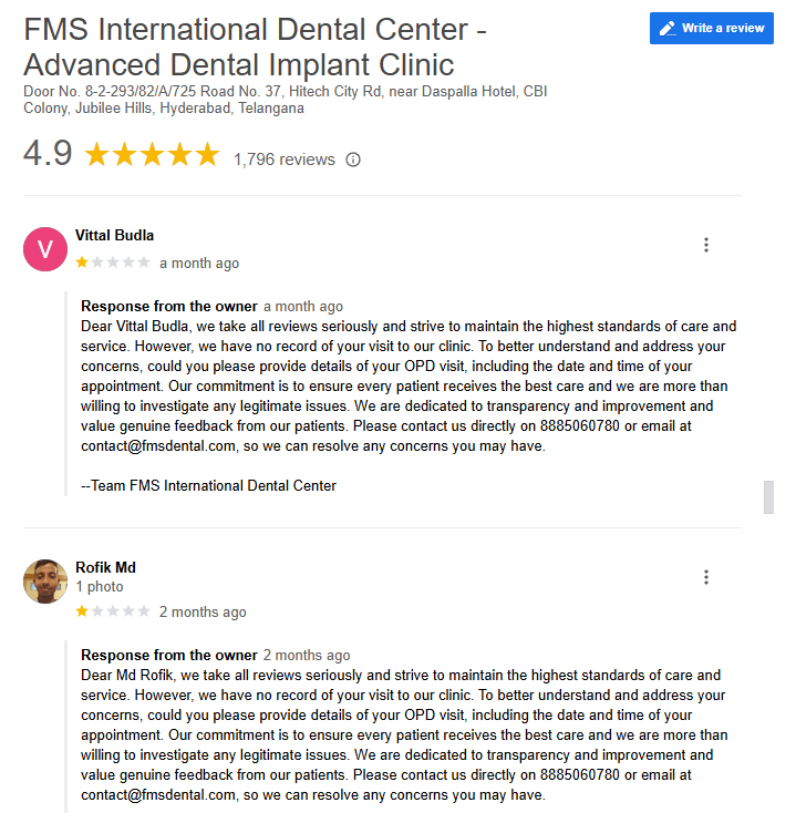 FMSDH's tweet image. @GoogleIndia
@googlemaps
@googlesearchc
@Google
@googlesupport 
Dear @sundarpichai, we are facing targeted negative reviews on our international dental clinic GMB profile for months now. These reviews seem fake, biased &amp;amp; are harming our reputation. #GoogleSupport #ReviewIntegrity