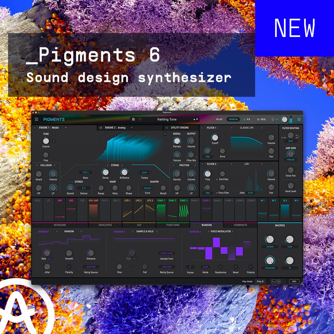 bhodhitMGZN's tweet image. ・Arturia Pigments 6 | 最先端の6つのシンセシスエンジン搭載のオールインワンソフトウェアシンセ。既存ユーザーは無料アップデート可能！
→bit.ly/3QMI0J9

instagram→
bit.ly/41x3yys

#Arturia
#Pigments
#バディットマガジン