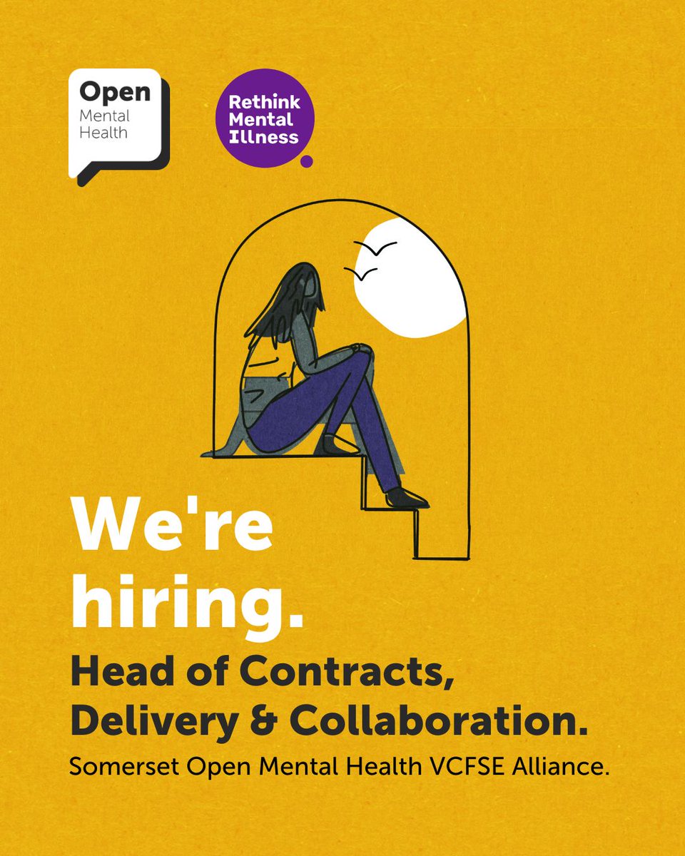 Open Mental Health is looking for a Head of Contracts, Delivery and Collaboration to help shape the future of mental health support in #Somerset.
 
 Apply now: buff.ly/fzHOeXi and join us in transforming mental health care. 

#SomersetJobs #MentalHealth