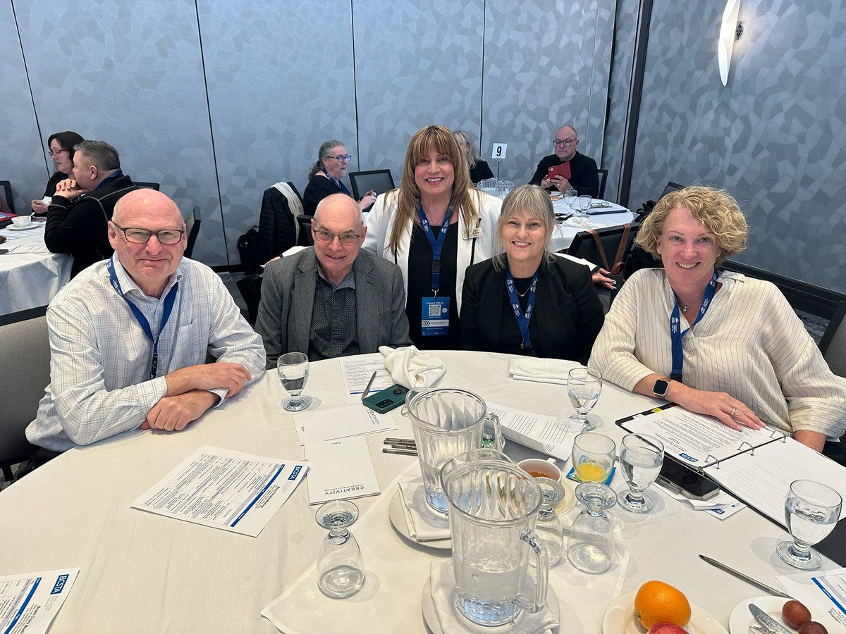 A fantastic 1st day at the BCSTA Board Chairs portion of the Partner Liaison Meeting!

Huge thanks to our Guest Speaker, Working Committees &amp; Trustee Panel on Bargaining for their insights. Look forward to more learning &amp; collaboration tomorrow! #BCSTA #Leadership #sd23 #sd23ed