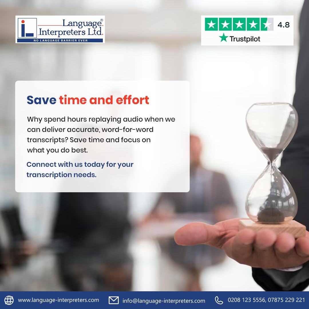 langinterltd's tweet image. Save time and effort with accurate transcripts—let us handle the details while you focus on what matters most! Contact Us Now!
🌐 language-interpreters.com/our-services/
📧 info@language-interpreters.com
☎️ 0208 123 5556 / 07875 229 221
#TranscriptionServices #AccurateTranscripts #SaveTime