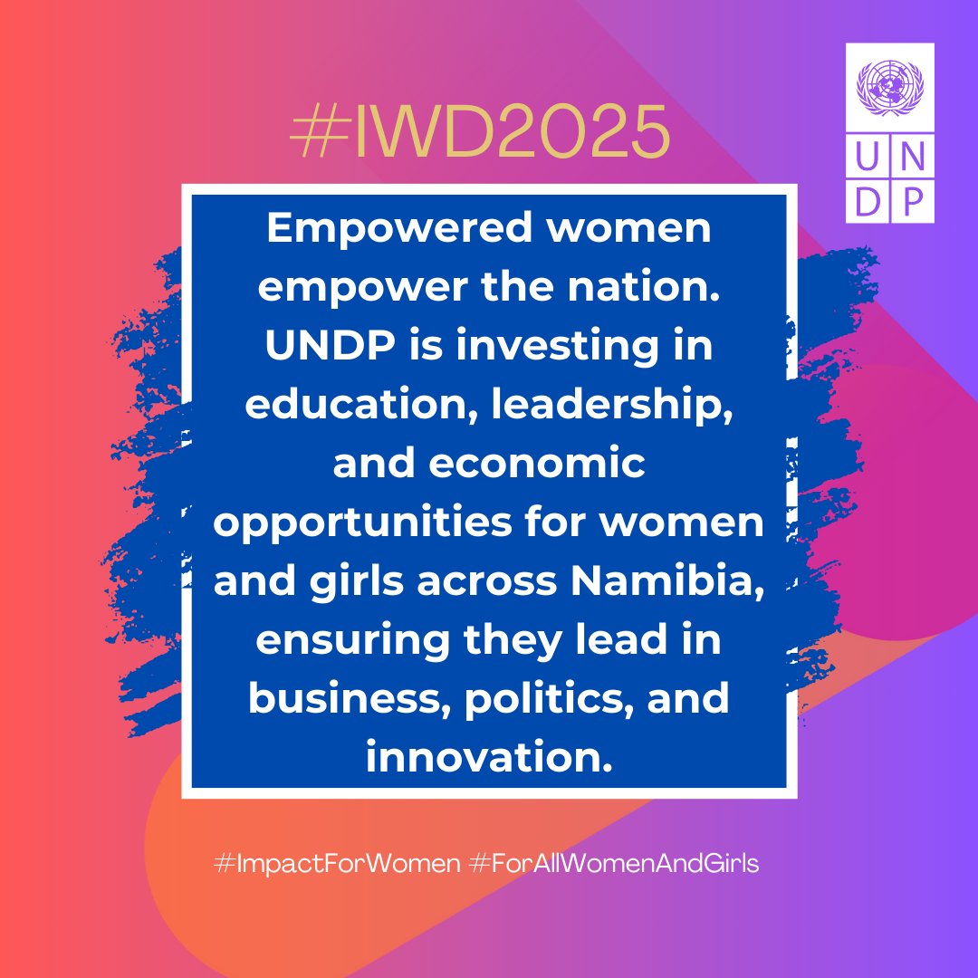 On #IWD2025, we celebrate the resilience and achievements of women in Namibia and beyond.

📢 Starting today we’ll be sharing their inspiring stories—highlighting how <a href="/UNDPNamibia/">UNDP Namibia</a>'s support has empowered them.

Join us in honouring their journey! 💜💜💪🏾
 #ForAllWomenAndGirls
