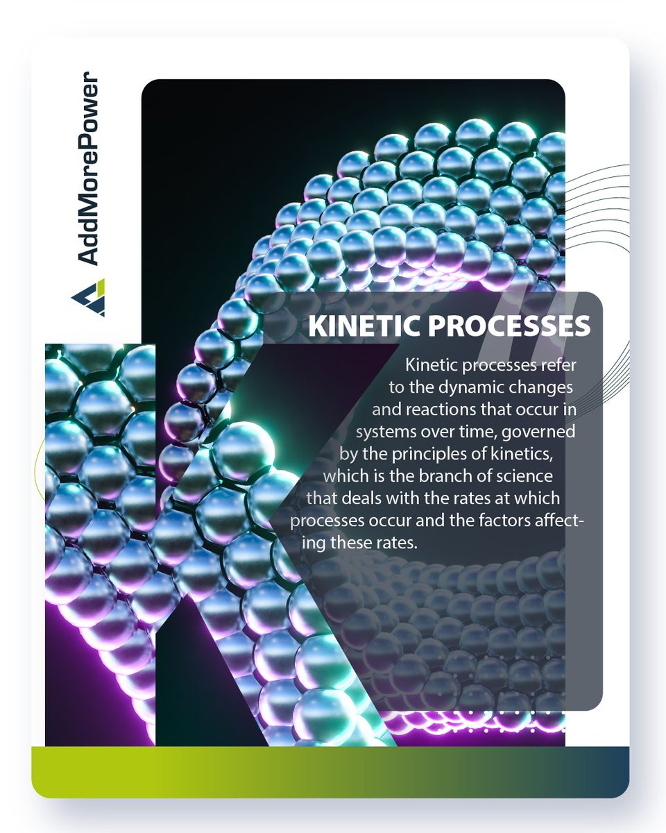 🔡 The #AddMorePower Alphabet Series is back! This week: Kinetic Processes – dynamic changes and reactions in systems over time, governed by kinetics, the science of reaction rates and influencing factors. Essential for understanding material behavior in power applications! #HEU
