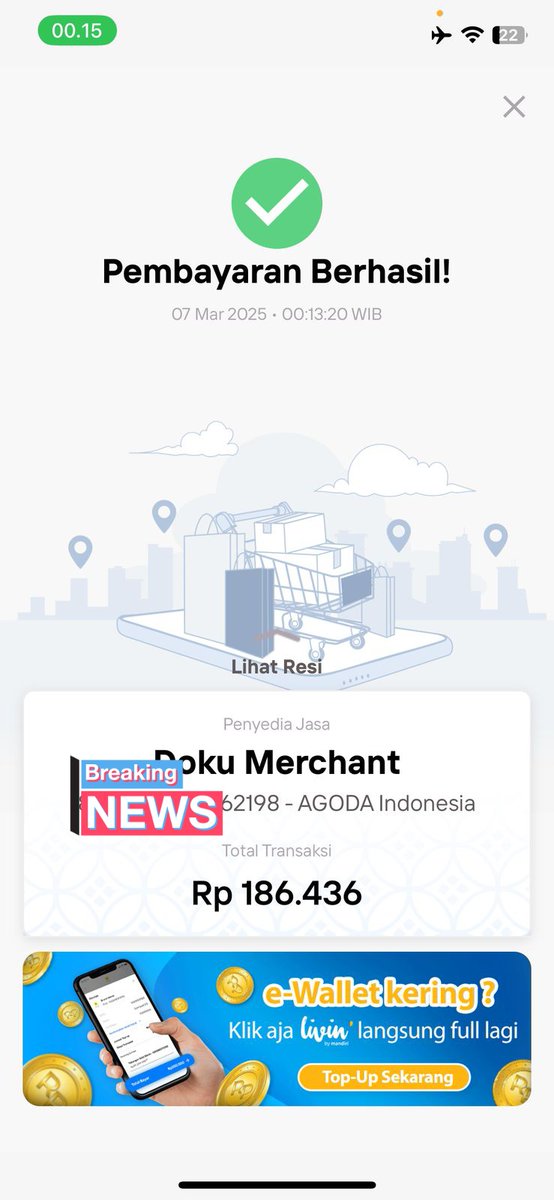 ha_yooo's tweet photo. @agodaindonesia Halo admin, saya sudah melakukan pembayaran untuk pemesanan hotel, tapi belom sama sekali menerima email konfirmasi pesanan dan id pesanan. Mohon solusi dan bantuanya https://t.co/wLkDqdRRog