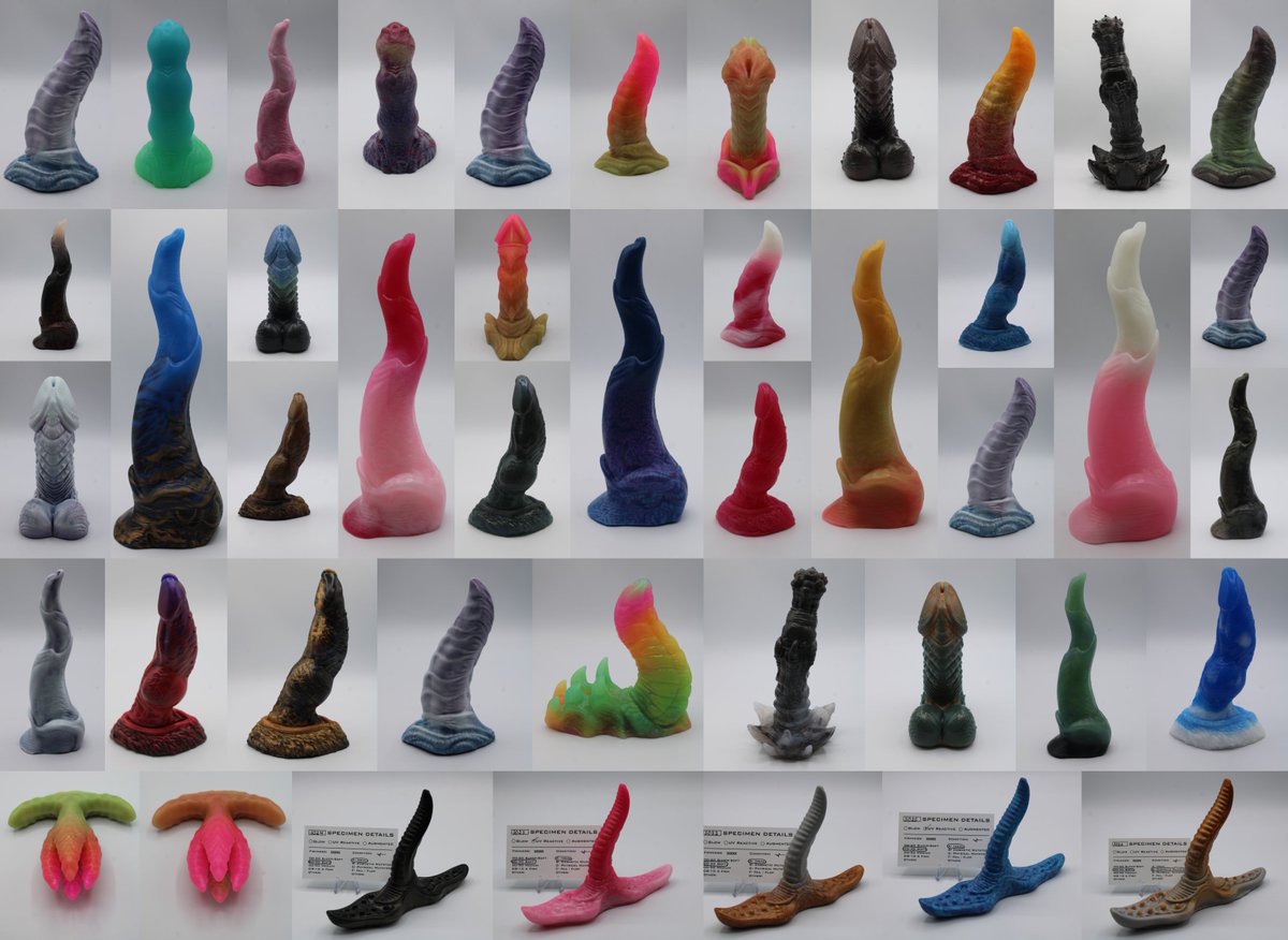 XenocatArtifact's tweet photo. Here's our much anticipated drop, featuring many new products including:

-Halley + Sirius Squishies
-"Cookie" + Tyramyth's Bust Squishies
-Dynastes Bug Vibe and Zahne Mouth Vibe
-Nodus Eggs and some ErosPorts
-Toys and more!

💚Drop: Saturday 03/08/25 @ 6:00PM MST💚
