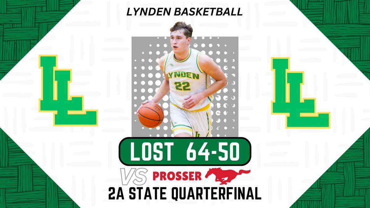 Lynden Boys Basketball (@lhslionbhoops) on Twitter photo 2A State Quarterfinal
The Lions (25-2) lost to the Mustangs 64-50
Brant Heppner: 28pts - 12rebs
<a href="/BrantHeppner/">Brant Heppner</a>
Gordy Bedlington: 8pts
<a href="/GordyBedlington/">Gordy bedlington</a>
Jack Stapleton: 6pts - 5rebs
Spencer Adams: 6asts 2A State Quarterfinal
The Lions (25-2) lost to the Mustangs 64-50
Brant Heppner: 28pts - 12rebs
<a href="/BrantHeppner/">Brant Heppner</a>
Gordy Bedlington: 8pts
<a href="/GordyBedlington/">Gordy bedlington</a>
Jack Stapleton: 6pts - 5rebs
Spencer Adams: 6asts