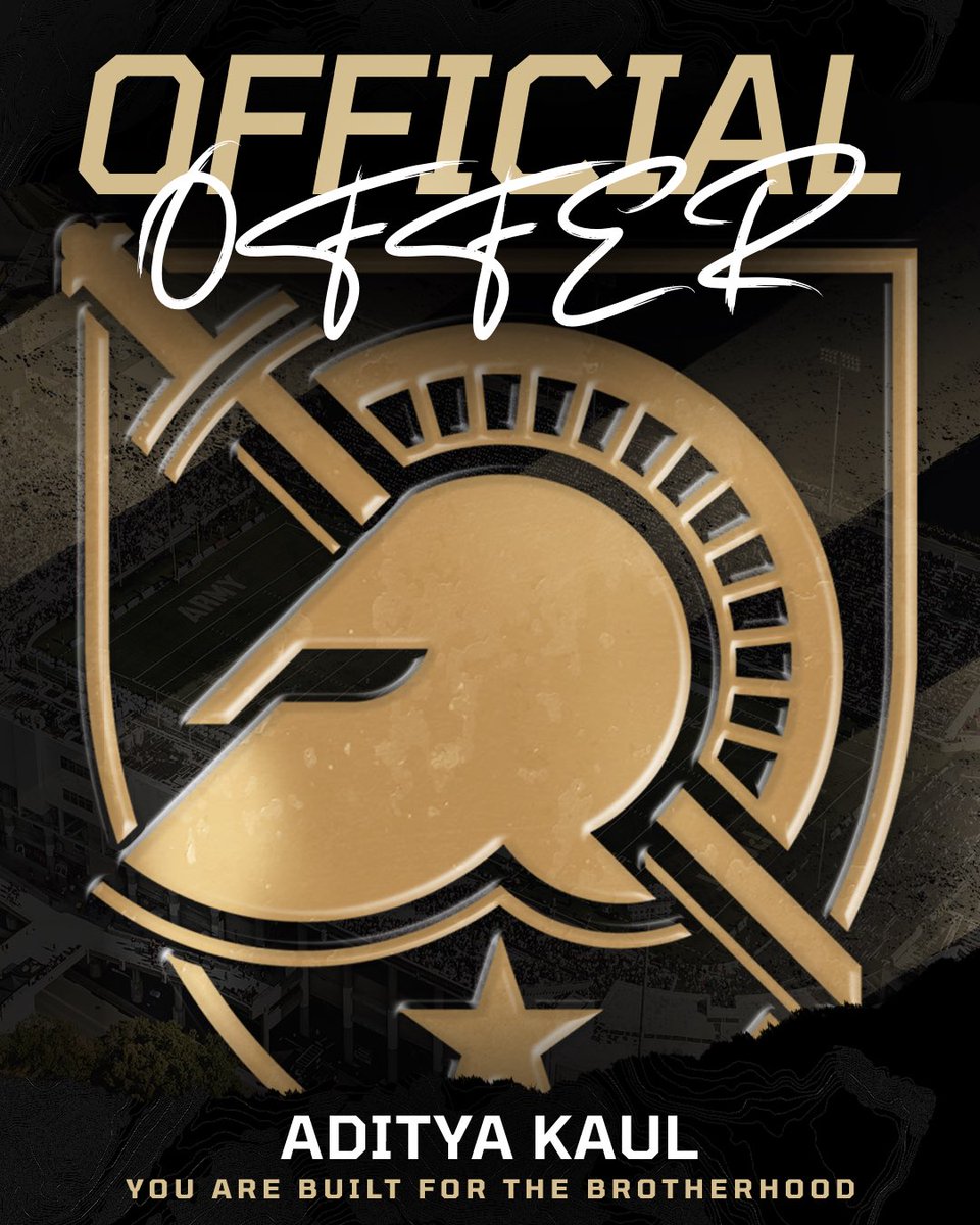 Aditya Kaul (@adityakaul2026) on Twitter photo After a great call with <a href="/CoachSaturnio/">Sean Saturnio</a> I am honored to receive a full scholarship D1 offer from the United States Military Academy, West Point <a href="/ArmyWP_Football/">Army Football</a> #GoArmy #THEBrotherhood
<a href="/CoachASmith3/">Aaron Smith</a> @Coachstewnewman <a href="/CoachWild15/">Marty Wild</a> <a href="/thedawsonzim/">Dawson Zimmerman</a> <a href="/HKA_Tanalski/">Adam</a> <a href="/_Mike_McCabe/">Coach Mike McCabe</a> After a great call with <a href="/CoachSaturnio/">Sean Saturnio</a> I am honored to receive a full scholarship D1 offer from the United States Military Academy, West Point <a href="/ArmyWP_Football/">Army Football</a> #GoArmy #THEBrotherhood
<a href="/CoachASmith3/">Aaron Smith</a> @Coachstewnewman <a href="/CoachWild15/">Marty Wild</a> <a href="/thedawsonzim/">Dawson Zimmerman</a> <a href="/HKA_Tanalski/">Adam</a> <a href="/_Mike_McCabe/">Coach Mike McCabe</a>