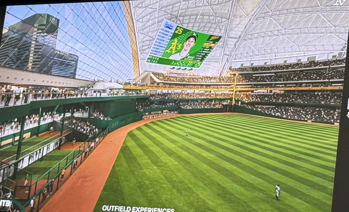 MLBcathedrals's tweet photo. New A’s Las Vegas  ballpark renderings have dropped 1/2 https://t.co/1tt0g6TDZJ
