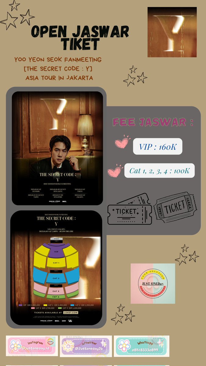 Justoneday26's tweet photo. 2025 YOO YEON SEOK FANMEETING [The Secret Code : Y] ASIA TOUR IN JAKARTA

📅 Date: 5 April 2025 (Sat) 
⏰ Time: 7:30PM 
📍 Venue: JIEXPO Theatre

#YOOYEONSEOK #TheSecretCode_Y  
#2025YOOYEONSEOKFANMEETINGASIATOURINJKT 
#KINGKONGbySTARSHIP #BIGC #SHOWNOTE #FriedRiceEnt https://t.co/Qf7GV6qJmo