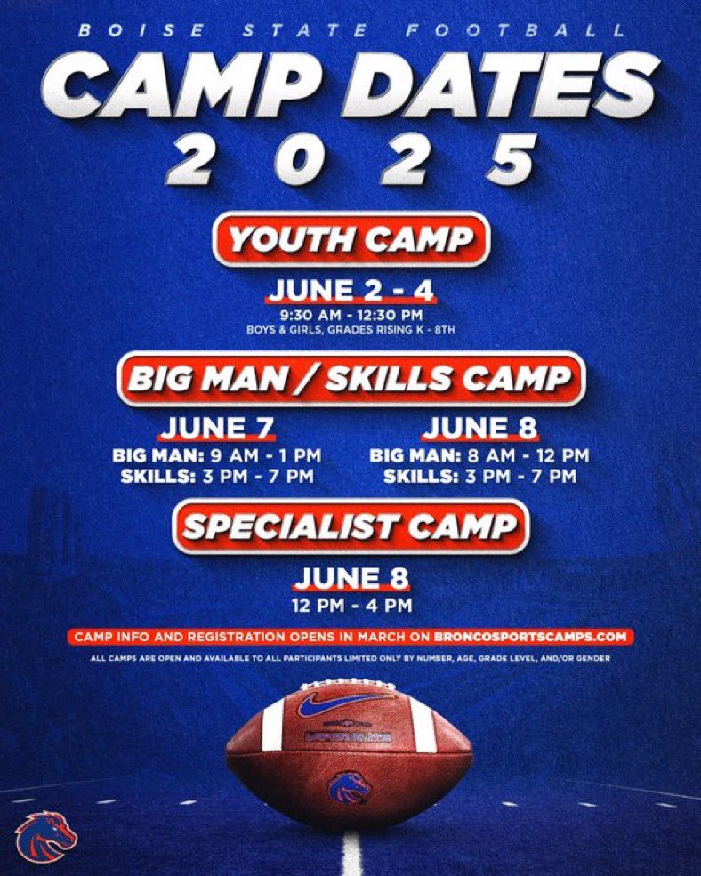 Tyler Himebauch (@tylerhimebauch) on Twitter photo Thanks to <a href="/T_Rausa/">Tyler Rausa</a> and <a href="/CoachCollins46/">Stacy Collins</a> for inviting me out to Boise this summer for <a href="/BroncoSportsFB/">Boise State Football</a> specialist camp. Can’t wait to make it out
<a href="/PalmerRidgeFB/">Palmer Ridge Football</a>
<a href="/Coach_ZC/">Zach Carlton</a>
<a href="/TheChrisRubio/">Rubio Long Snapping®</a>
<a href="/GP_Recruiting/">GamePlan Recruiting</a>
<a href="/KohlsSnapping/">Kohl's Snapping Camps</a>
<a href="/lanefarns/">Lane Farnsworth</a> Thanks to <a href="/T_Rausa/">Tyler Rausa</a> and <a href="/CoachCollins46/">Stacy Collins</a> for inviting me out to Boise this summer for <a href="/BroncoSportsFB/">Boise State Football</a> specialist camp. Can’t wait to make it out
<a href="/PalmerRidgeFB/">Palmer Ridge Football</a>
<a href="/Coach_ZC/">Zach Carlton</a>
<a href="/TheChrisRubio/">Rubio Long Snapping®</a>
<a href="/GP_Recruiting/">GamePlan Recruiting</a>
<a href="/KohlsSnapping/">Kohl's Snapping Camps</a>
<a href="/lanefarns/">Lane Farnsworth</a>