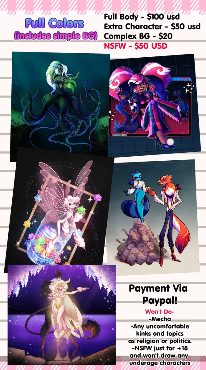 nice_carito's tweet image. Hello! I'm opening 5 slots commissions to pay my psychiatric appointments for autism/ADHD/Anxiety and medications!
You can DM if you are interested and please reblog to reach more people!