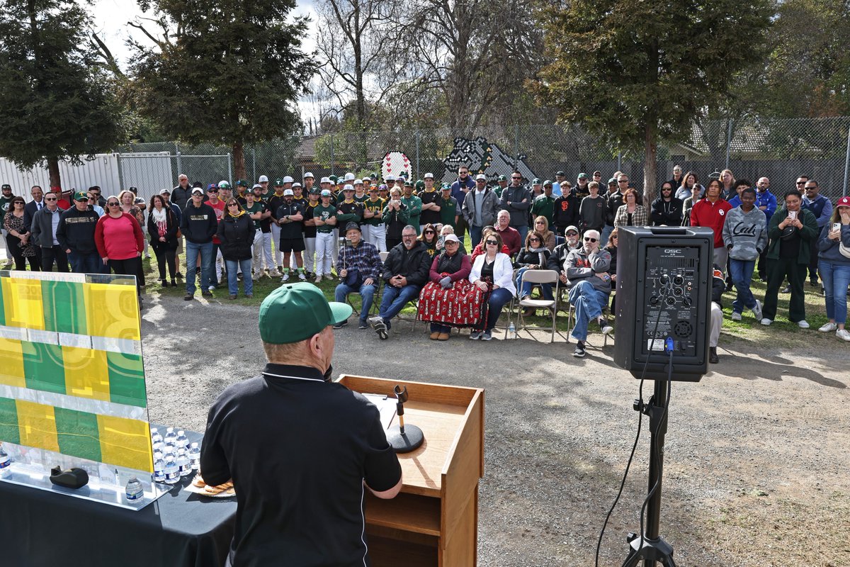 On Thursday, the baseball field for Tracy High was officially named Vic Alkire Field recognizing the long-time recently retired coach.