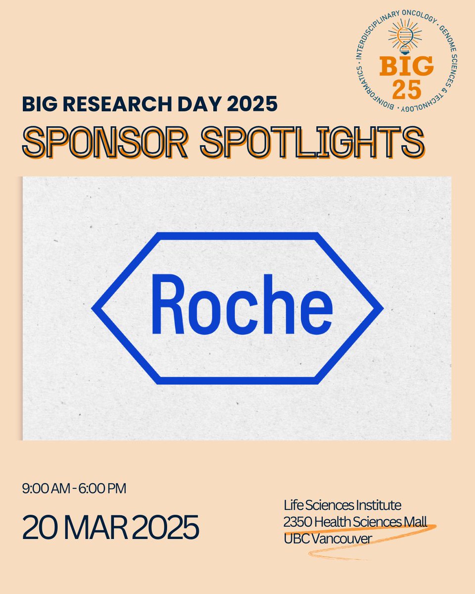 🔬 BIG25 Research Day Spotlight: ROCHE Roche is a global leader in pharmaceuticals and diagnostics, transforming healthcare with personalized medicine—ensuring the right treatment reaches the right patient at the right time. 📷 Meet Roche at BIG25 Research Day!
<a href="/Roche/">Roche</a>