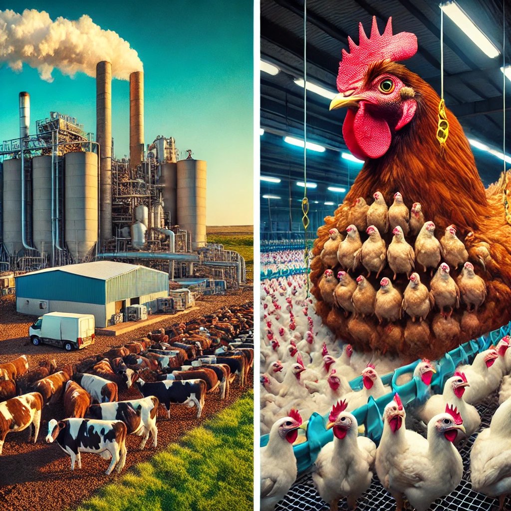 AleecheaPitts's tweet photo. The way we eat has changed more in 50 years than in the last 1,000! 🥩 Did you know 4 companies now control 80% of the meat industry? From breeding chickens for bigger breasts to faster growth, it’s all about profit over health. Have you noticed the difference in taste? 🤔🍗 https://t.co/EKVdxL0GzT