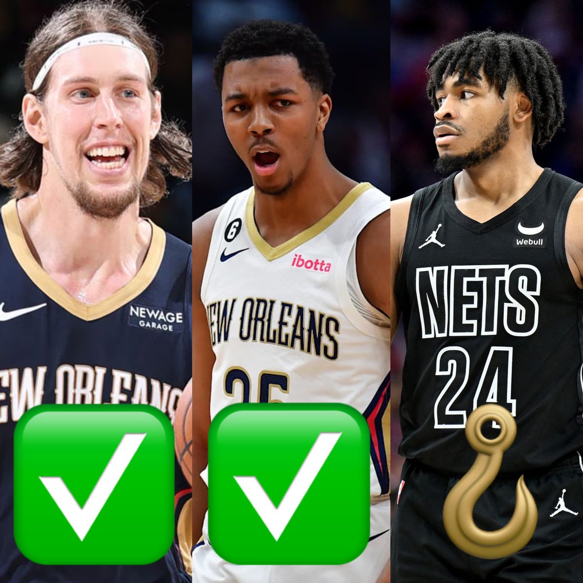 Recap 🏀🌙

Kelly Olynyk U 9.5 Reb + Ast
(-134)✅
Trey Murphy III U 4.5 Assists
(-131)✅
Cam Thomas U 20.5 Points
(-132)🪝🪝🪝💔

Cam makes a 35 Foot 3 with 3 seconds left to go over absolutely heart breaking 😢 

We are STILL on a 7-2 NBA RUN 💵