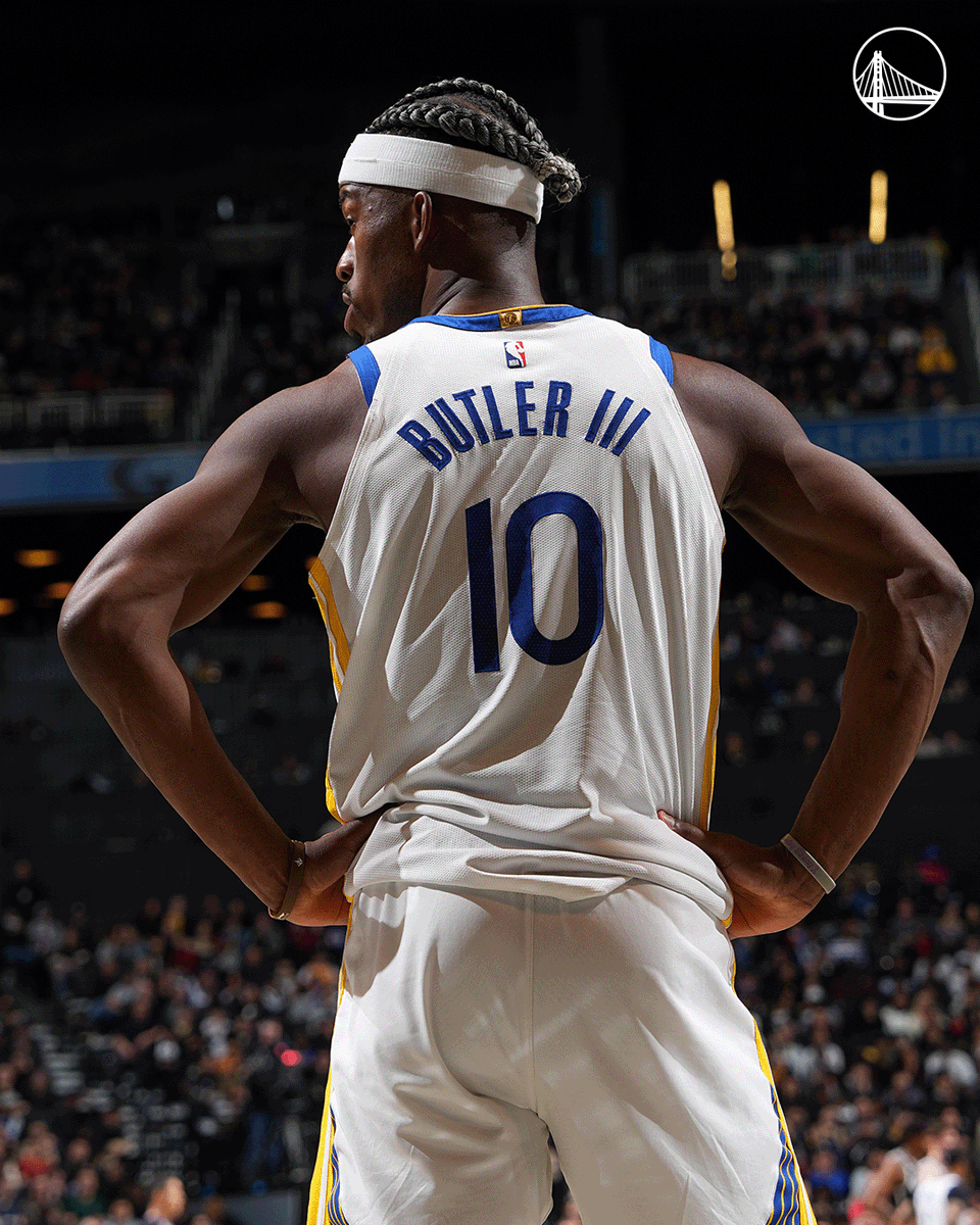 warriors's tweet photo. SHOUT OUT JIMMY BUTLER III

25 Points / 6 Assists / 3 Steals / 1 DUB https://t.co/43BfsLNlYr