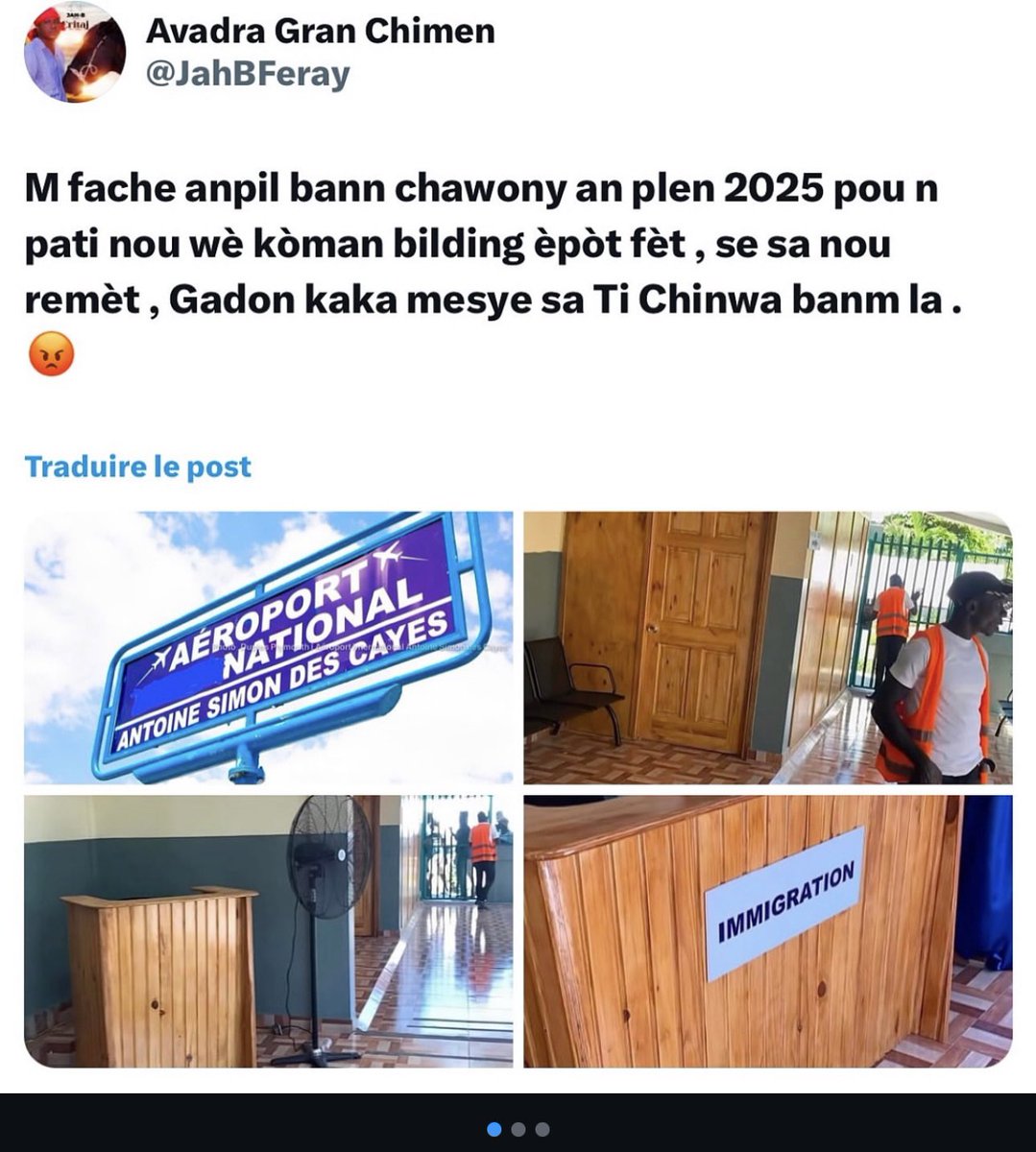 W_Yofficial's tweet photo. Des Haïtiens salissent l’image de leur pays, rongé par la criminalité. Ils existent des aéroports secteur privés ou d’état , secteur privé et État : que proposons-nous ? Quels sont nos rôles, ceux de nos dirigeants ? L’Haïti dont on rêve n’est pas irréalisable.
#Haiti https://t.co/6YWyz43pe0