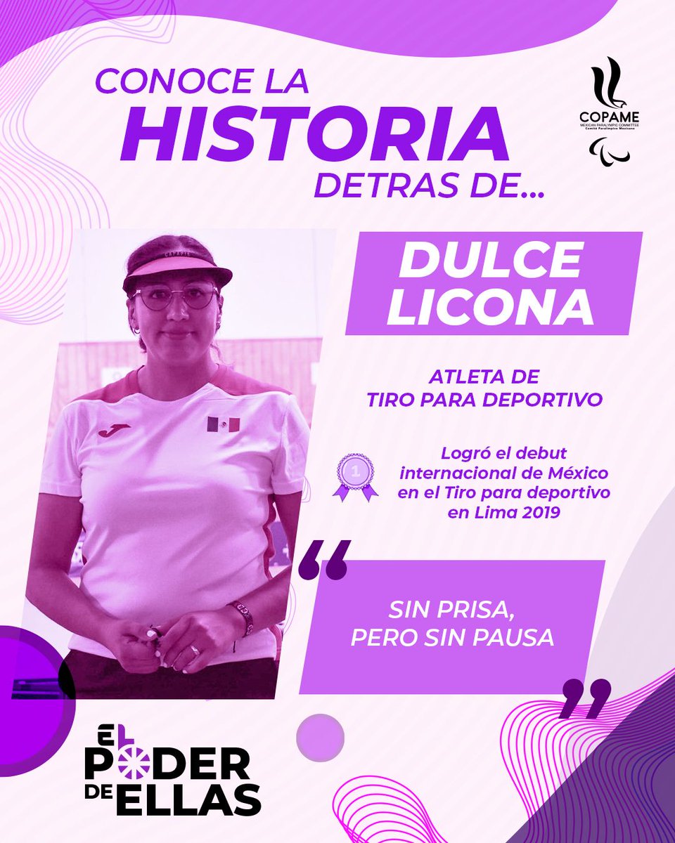 COPAME's tweet photo. 💜 #ElPoderDeEllas 💁🏻♀️💜
✨ Dulce Gabriela Licona Bautista ha marcado historia en el Tiro para deportivo, logrando su debut internacional en Lima 2019 y abriendo camino para México en esta disciplina. https://t.co/hsRYWEhXZK
