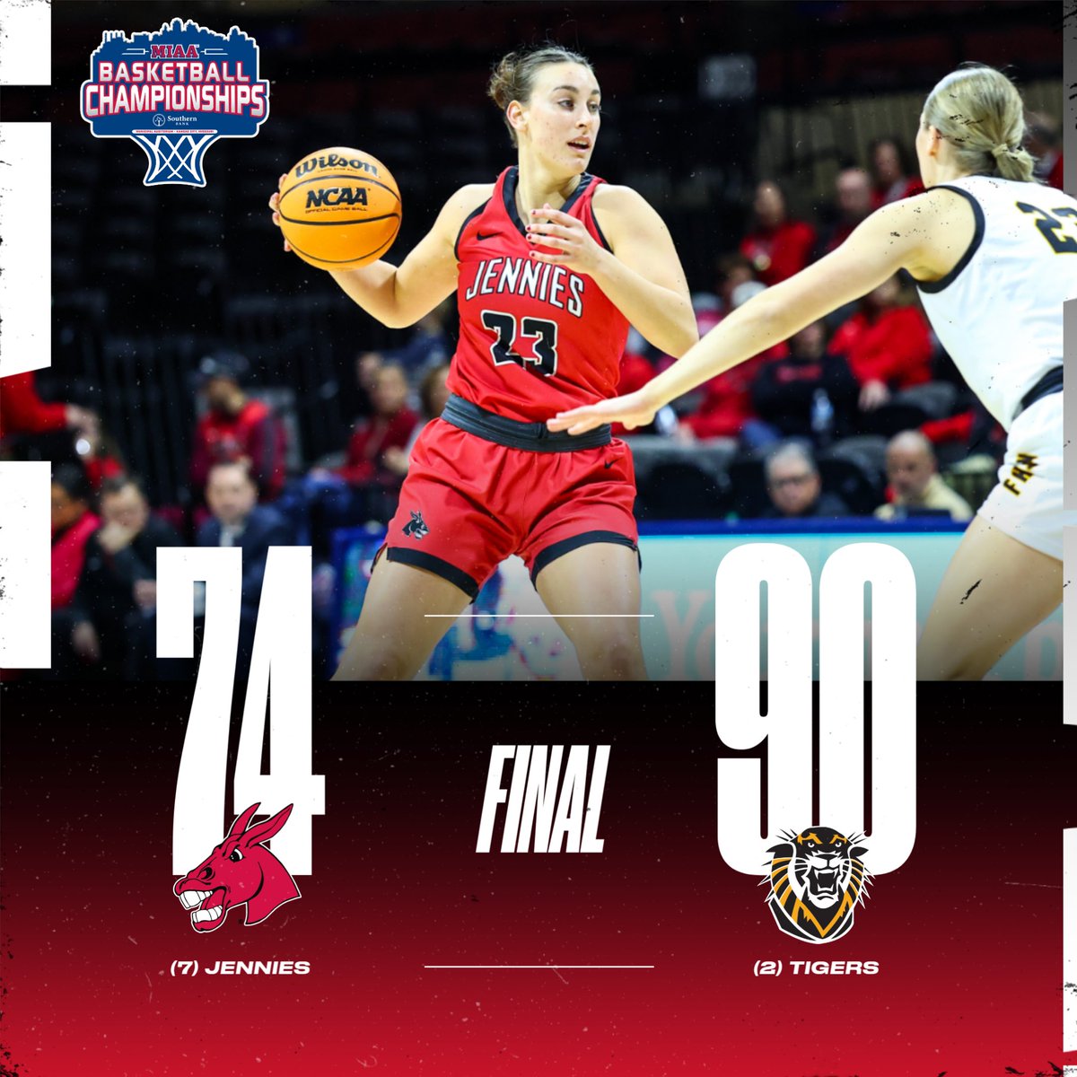 FINAL | No. 2 Fort Hays State 90, No. 7 Jennies 74

Reese Schaaf had 28 points, 11 rebounds; Lauren Frost tallied 21 points, 5 assists to lead us in tonight's MIAA tournament quarterfinal game. 

We wrap up the 2024-25 season with an overall record of 17-15. 

#teamUCM