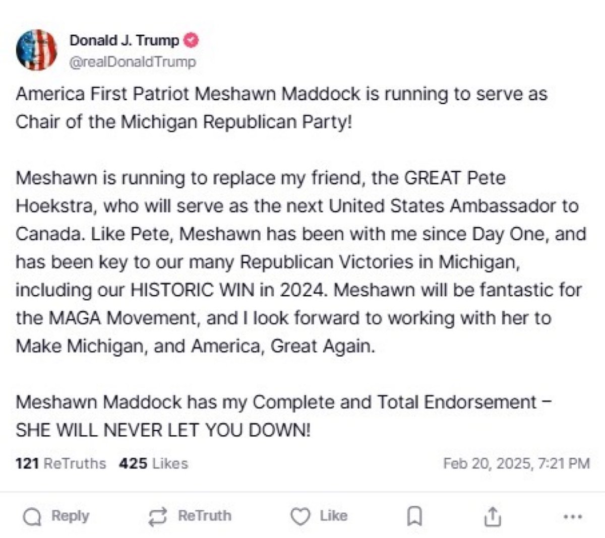 Julia Guimaraes (@julia44guimar) on Twitter photo Congratulations <a href="/MeshawnMaddock/">meshawn maddock</a>
If you are in Michigan Meshawn is an amazing patriot!! ๐บ๐ธ Congratulations <a href="/MeshawnMaddock/">meshawn maddock</a>
If you are in Michigan Meshawn is an amazing patriot!! ๐บ๐ธ