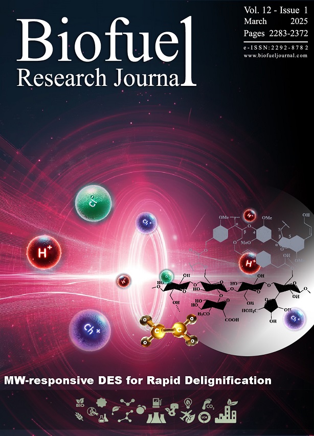 On the Cover: A study on sustainability in lignocellulosic biorefineries, featuring an innovative MW-responsive DES for rapid delignification. The research highlights up to 96.1% lignin removal in 150s, with lower environmental impacts &amp; costs. 
🔗biofueljournal.com/article_216412…