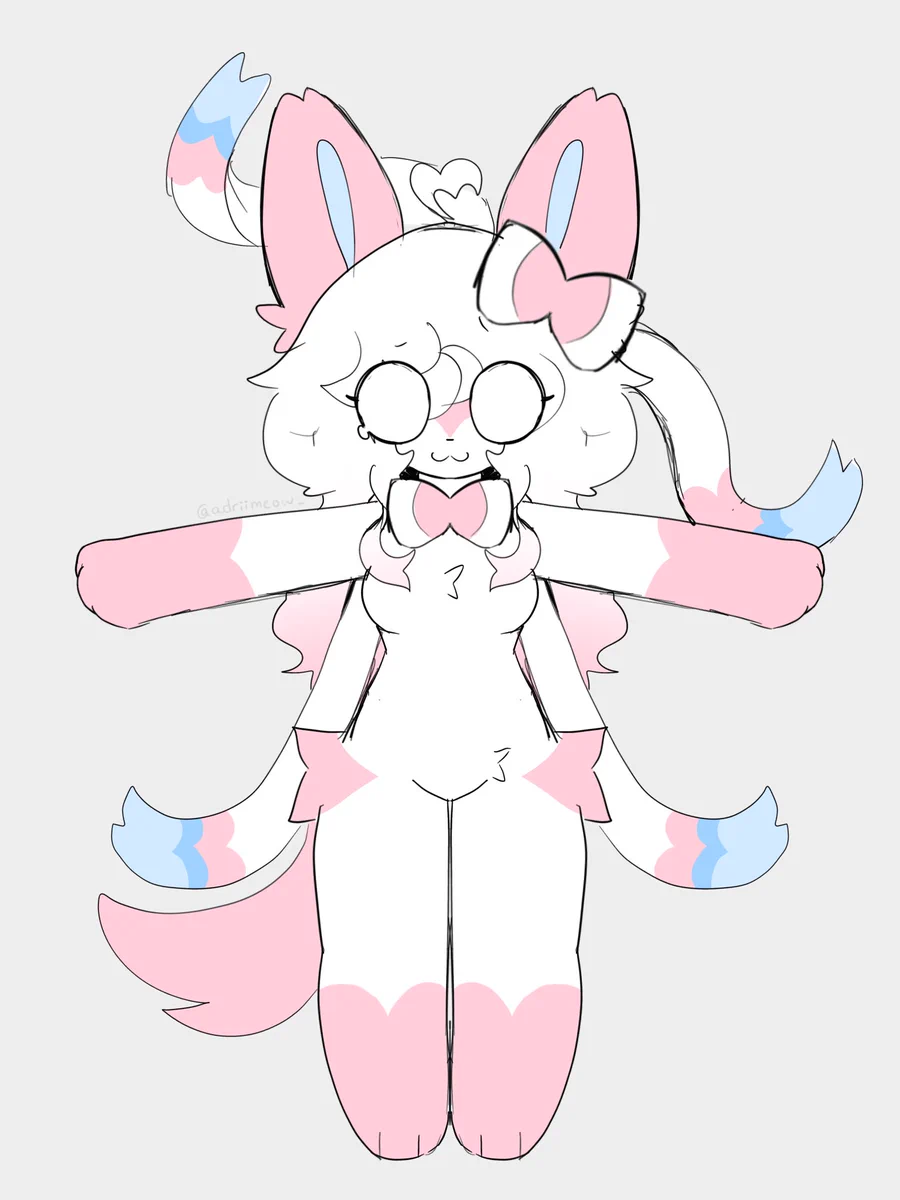the white eyes are a stylistic choice; she has the eyes of a normal sylveon (blue with white irises/pupils)