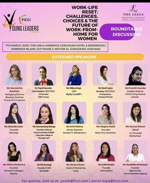 Looking forward to moderating FICCI Young Leaders Roundtable on Work-Life Balance.