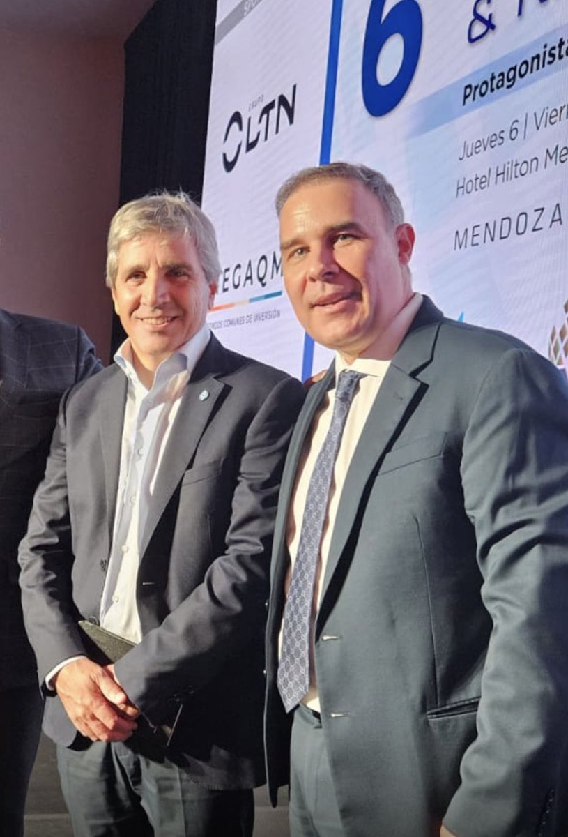 Fue un placer haber recibido al Ministro de Economía de la Nación <a href="/LuisCaputoAR/">totocaputo</a> en el 6to Foro de Inversiones y Negocios Mendoza 2025 
<a href="/cem_mendoza/">Consejo Empresario Mendocino</a> <a href="/MendozaGobierno/">Mendoza Gobierno</a>