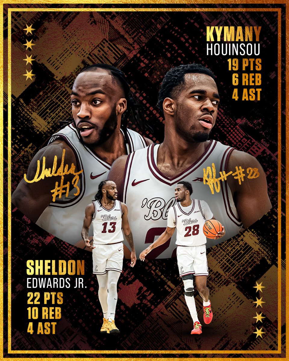 Big night from a couple of 'Blers 🔥

A single-season record, double-double, and season highs in points and boards for <a href="/sheldonnn13/">Sheldon Edwards Jr</a>!

A career-high 19 points for <a href="/HKymany/">Houinsou Kymany</a> after a 12-point second half!