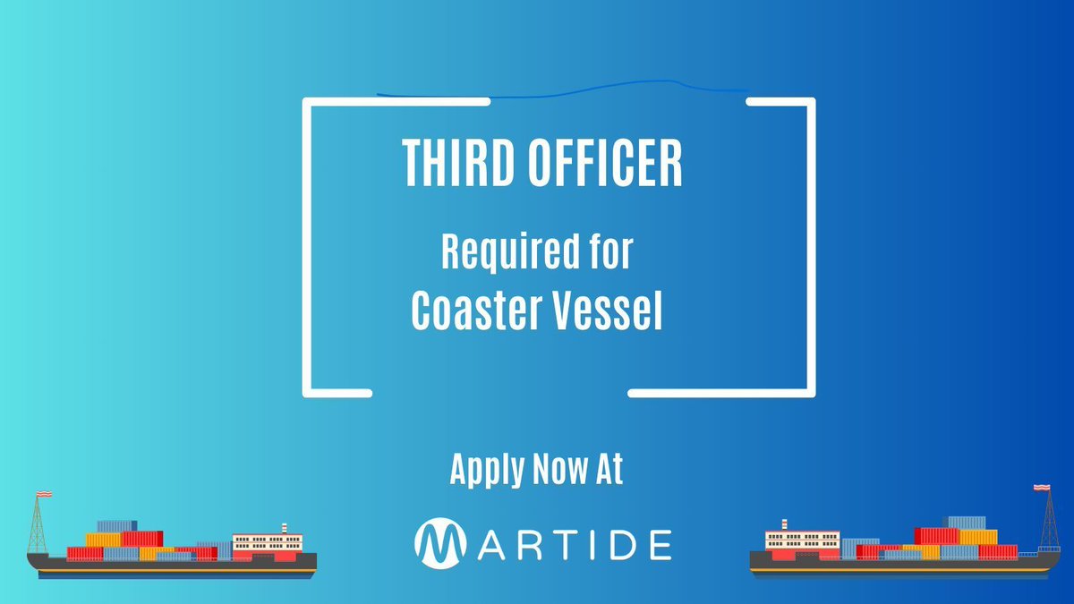 martide_jobs's tweet photo. Join Date: 30th April
Contract: 6 Months
Salary: $5,200
Company: SeaCrest Maritime Management
Click Here to Apply: https://t.co/2KfpCGRT3y 
#shipcrew #maritimejobs #3rdofficer #3rdmate https://t.co/2ZDMQfNI8N