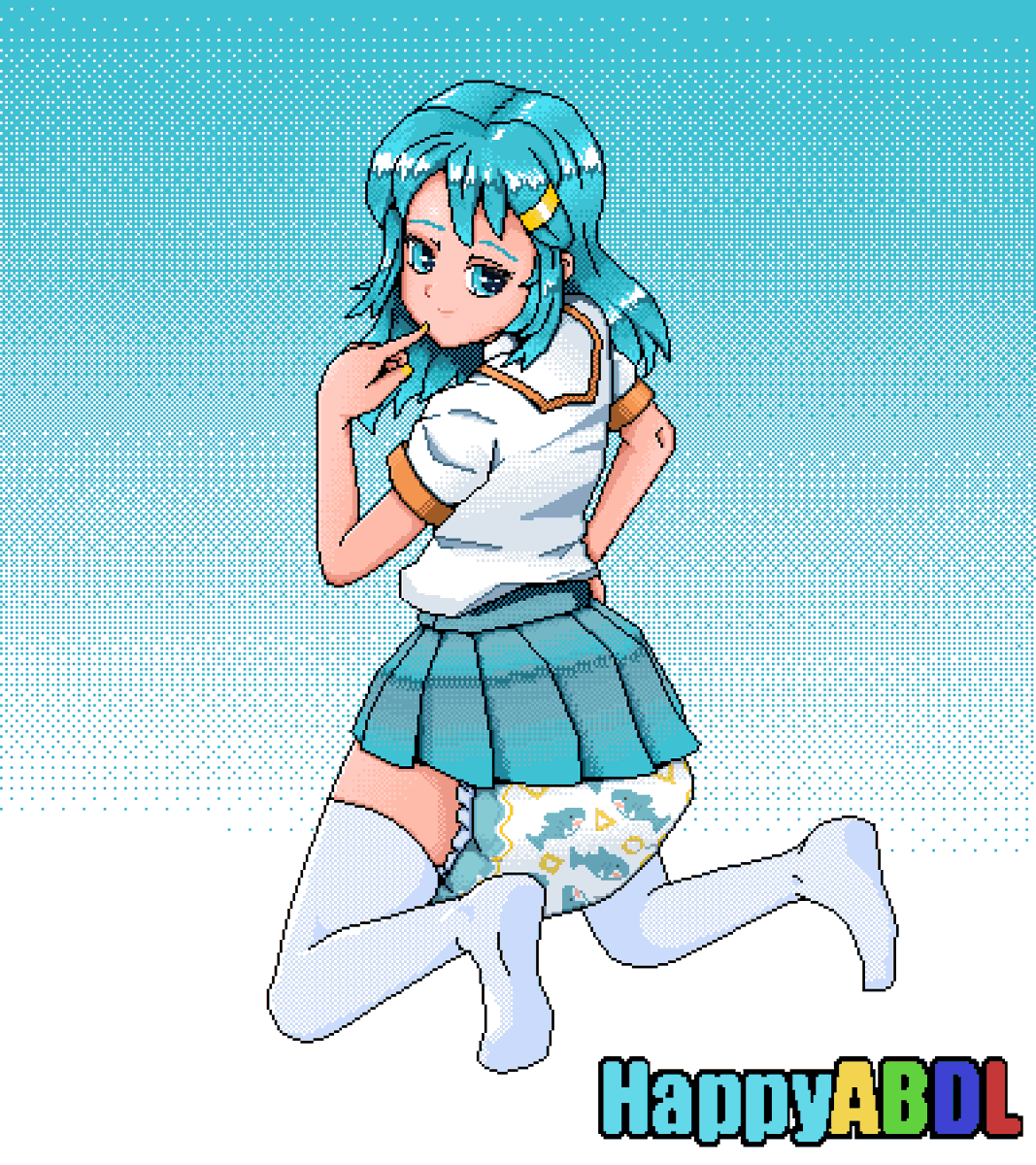 Some new art I made in Aseprite!
Do you like the blahaj diaper? 🦈