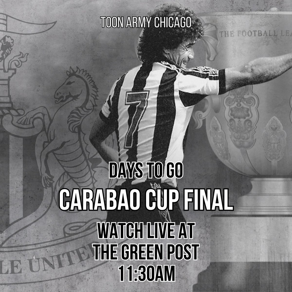 Toon Army Chicago (@toonarmychicago) on Twitter photo ONE WEEK until Toon Army Chicago’s biggest-ever gathering! 💪🏆
📍 <a href="/greenpostchi/">@greenpostchi</a> , 4749 N. Rockwell Ave.
⏰8 AM doors | 11:30 AM kickoff
Arrive early or reserve a table here: shorturl.at/zsUoxadd “NUFC” in notes
#NUFC #HowayTheLads ONE WEEK until Toon Army Chicago’s biggest-ever gathering! 💪🏆
📍 <a href="/greenpostchi/">@greenpostchi</a> , 4749 N. Rockwell Ave.
⏰8 AM doors | 11:30 AM kickoff
Arrive early or reserve a table here: shorturl.at/zsUoxadd “NUFC” in notes
#NUFC #HowayTheLads