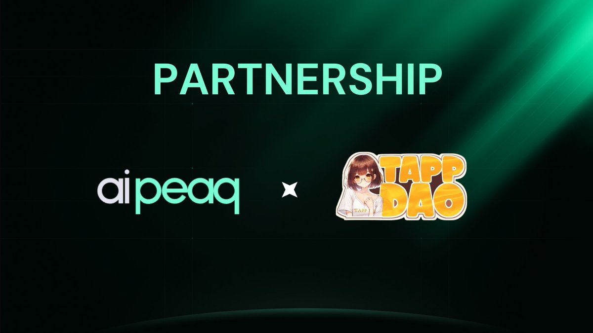 aipeaqDAO's tweet photo. @aipeaqDAO x @TappDao 

Buckle things up with our first DAO x DAO partnership with TappDAO!

More fun and excitement to come from this collaboration, LFJ!

Be ready! https://t.co/uOGya6aUcD