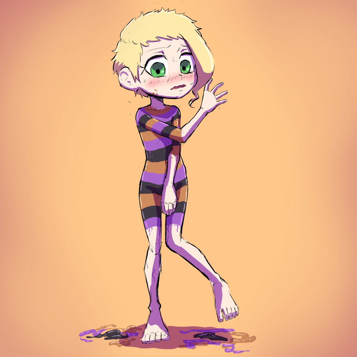 InvincibleSugar's tweet photo. @RyskanTheHealer @RoamingTuna Goofy but not sexualized, like this Halloween body paint thing we did for Inktober? I think the prompt for this was just "paint" and we thought this would be funny. https://t.co/E0aDHF8jYE