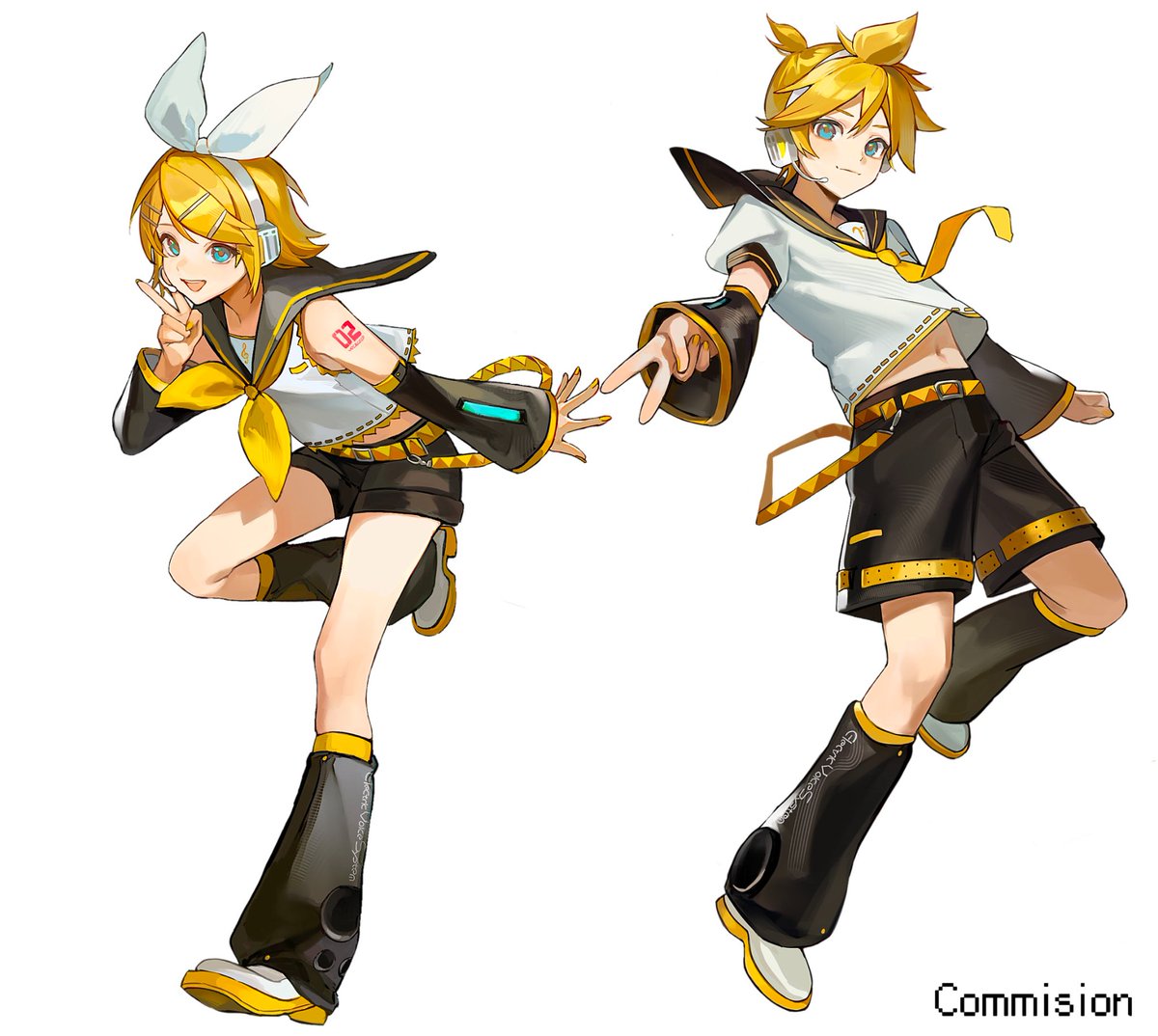 KAITO 初音ミク　鏡音リン　鏡音レン　MEIKO 给华南三角葱画的！ #VOCALOID #初音ミク #巡音ルカ #鏡音リン・レン