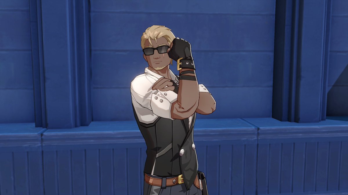 timelywoolsey's tweet photo. What do you mean this grown ass scarred man with sunglasses is the leader of the Bloodhound Guardians and then the moment you take off his sunglasses he's the most wifiest wife to have ever wifed π₯Ίπ₯Ί #honkaistarrail #woolseyhsr https://t.co/Kjnw17ttHq