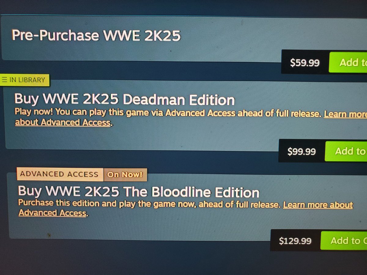 I hope this isn't a me issue, I have the Deadman edition, but still can't access the game. #WWE2k25 #steam
