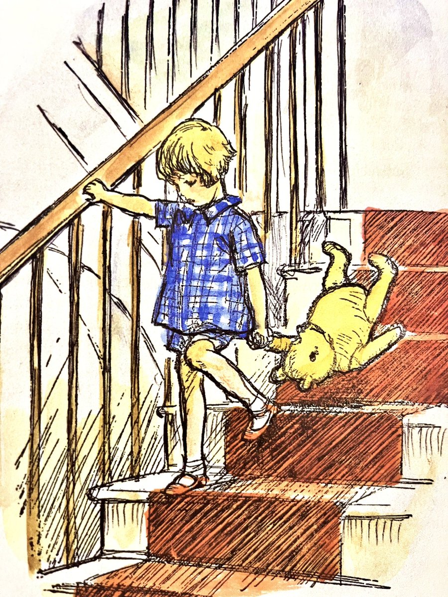 “What about a story?” Said Christopher Robin.
“WHAT about a story?” I said.
“Could you tell Winnie-the-Pooh one?”
“I suppose I could,” I said. “What sort of stories does he like?”
“About himself. Because he’s THAT sort of Bear.” 
“I’ll try,” I said. ~A.A.Milne #worldbookday2025