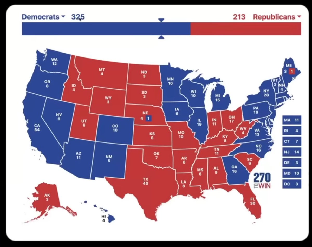 ChrisHildebra14's tweet photo. @EmmaVigeland I wouldn’t be offended by this. This was her election map. She’s not the brightest political mind… https://t.co/e4Lxq7apSs