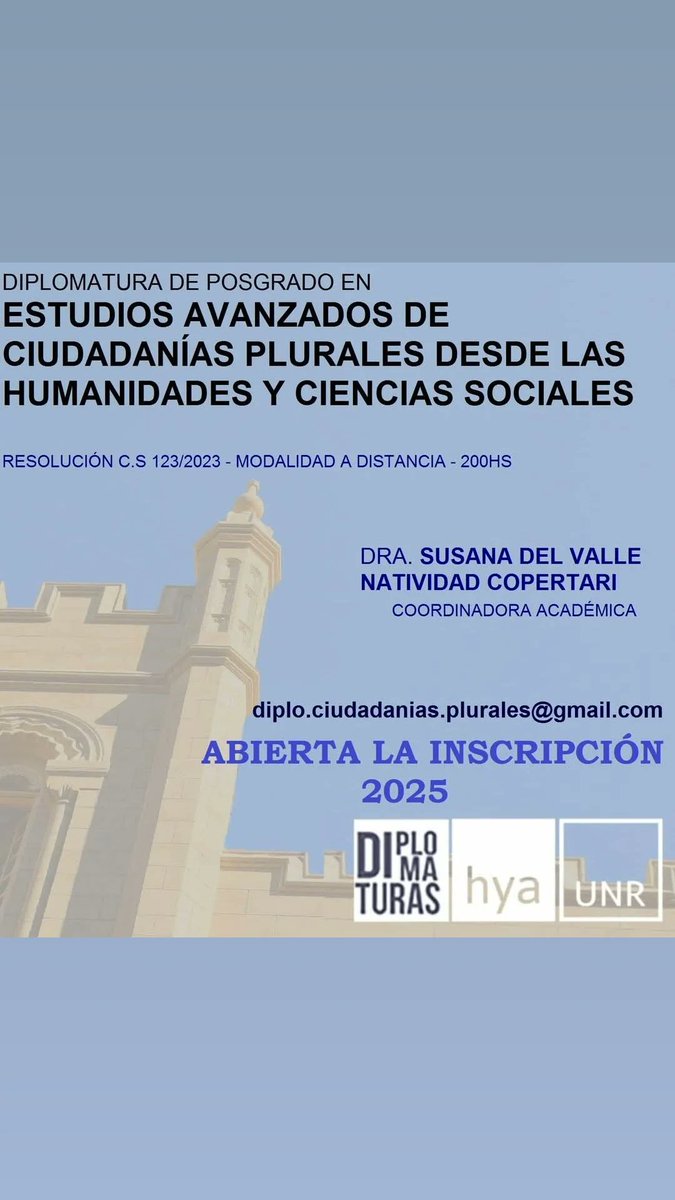 Consultas  e inscripción  diplo.ciudadanias.plurales@gmail.com