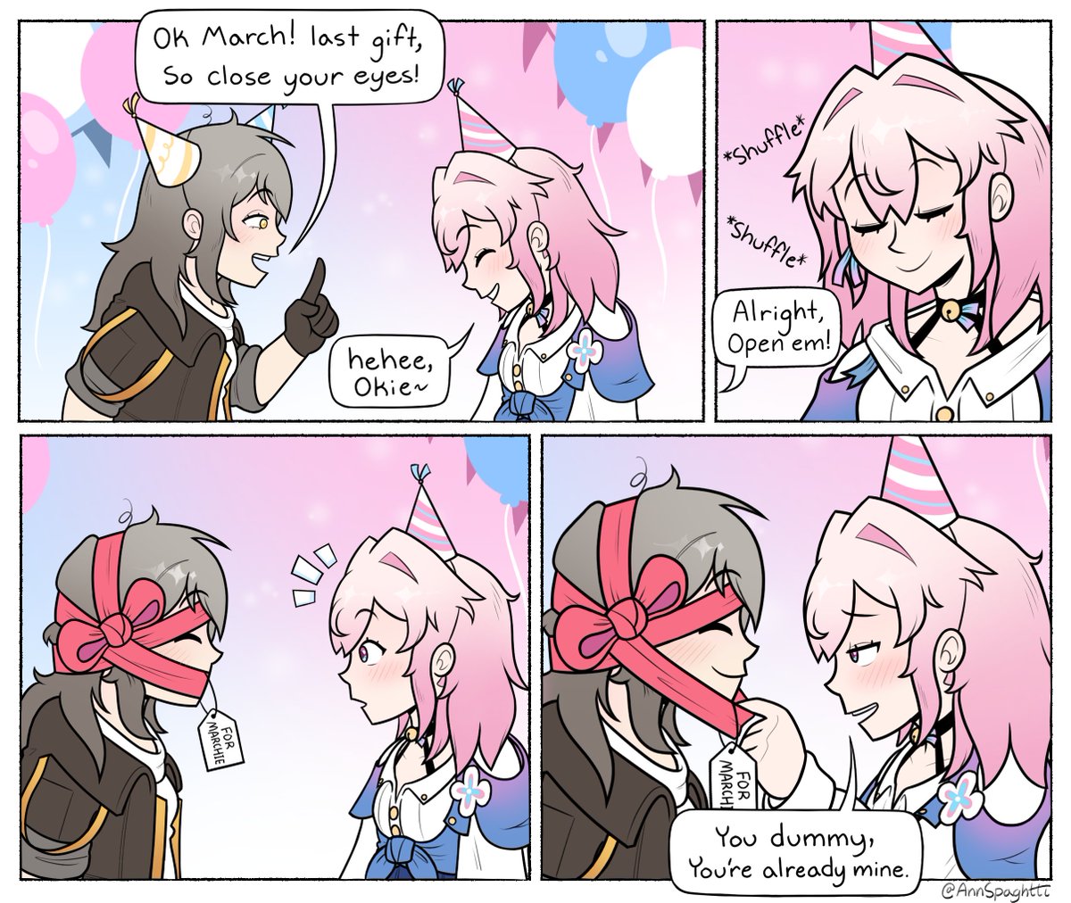 AnnSpaghetti's tweet image. HAPPY BIRTHDAY MARCH 7TH!! 🎉💝
#HonkaiStarRail #hsr #march7th #stelle #starch
